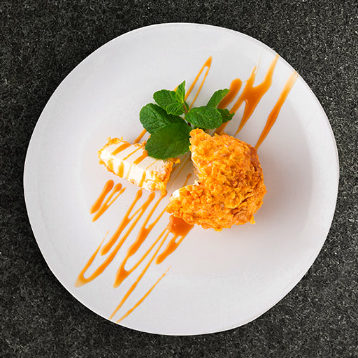 Fried Ice Cream with Truffle Salted Caramel Sauce